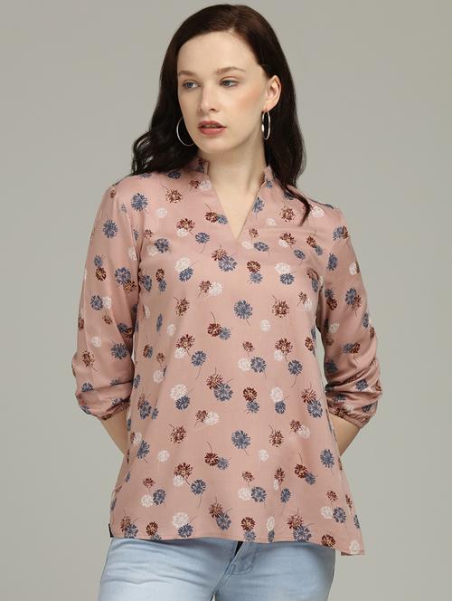 women's straight mandarin neck top - 17493263 - Very Small Image - 1