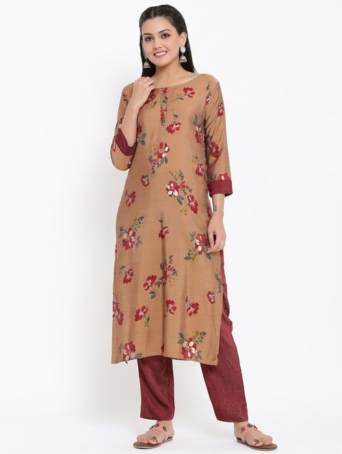 floral kurta pant set - 17494052 - Very Small Image - 1