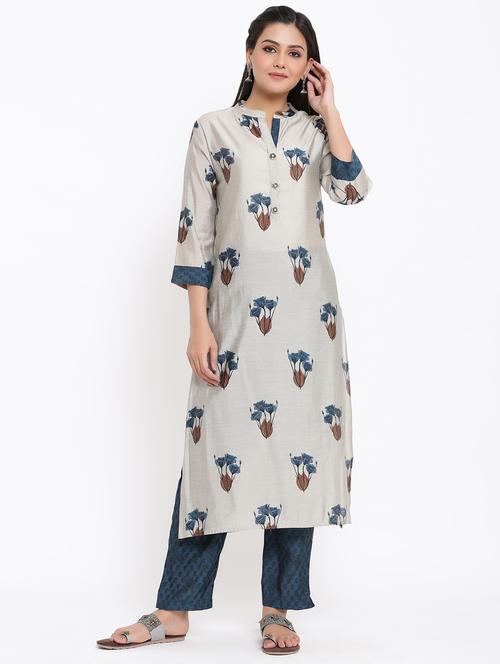 floral kurta pant set - 17494082 - Very Small Image - 1