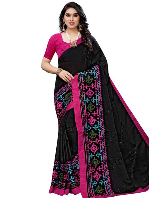 tonal embroidered saree with blouse - 17494161 - Very Small Image - 1