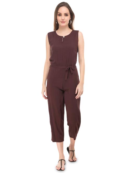 tie front full leg jumpsuit - 17494201 - Very Small Image - 1