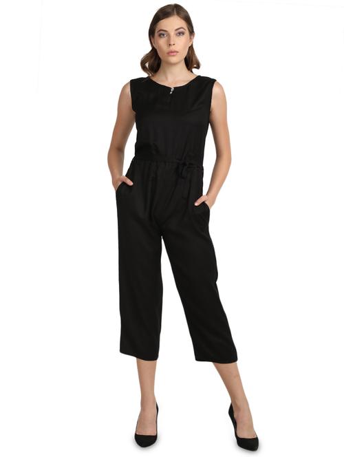 tie front full leg jumpsuit - 17494203 - Very Small Image - 1