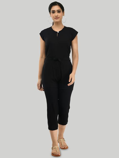 tie front full leg jumpsuit - 17494205 - Very Small Image - 1