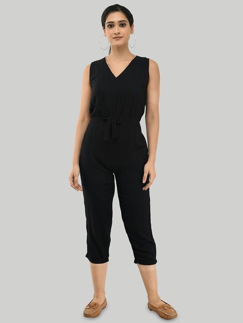 tie front full leg jumpsuit - 17494208 - Very Small Image - 1