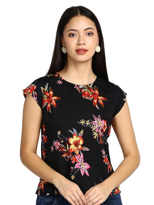 key hole neck floral top - 17494216 - Very Small Image - 1
