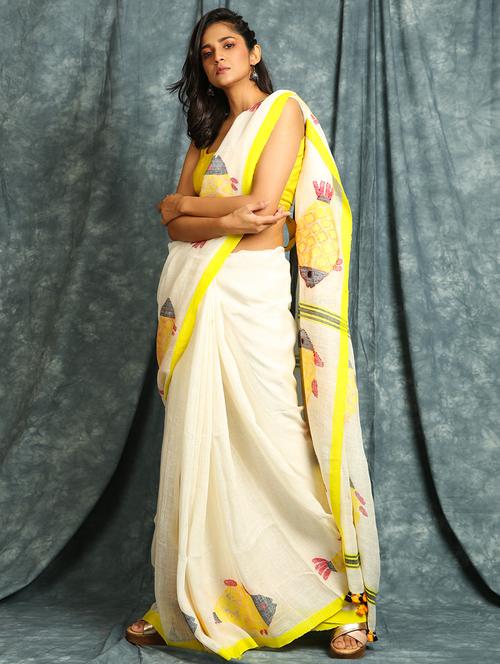 ethnic motifs woven saree - 17494856 - Very Small Image - 1