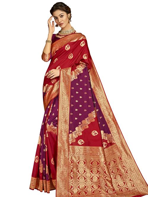 jacquard work paithani saree with blouse - 17494925 - Very Small Image - 1