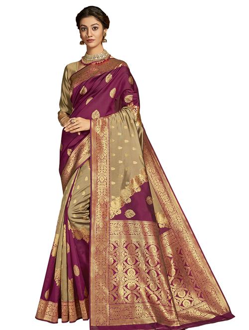 jacquard work paithani saree with blouse - 17494928 - Very Small Image - 1