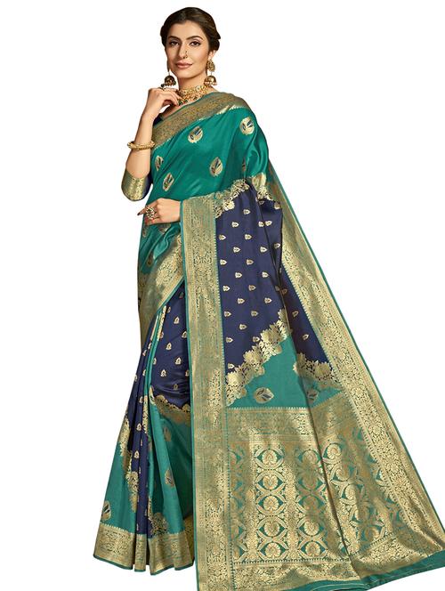 jacquard work paithani saree with blouse - 17494929 - Very Small Image - 1