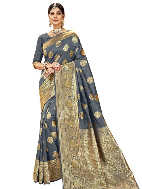jacquard work paithani saree with blouse - 17494943 - Very Small Image - 1