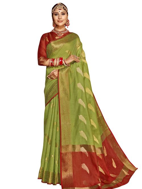 jacquard work kanjivaram saree with blouse - 17494966 - Very Small Image - 1