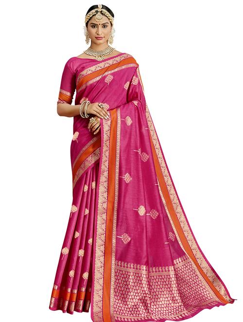 jacquard work kanjivaram saree with blouse - 17494967 - Very Small Image - 1