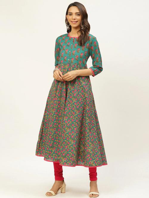 floral anarkali kurta - 17495410 - Very Small Image - 1
