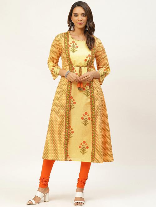 floral print a-line kurta - 17495414 - Very Small Image - 1