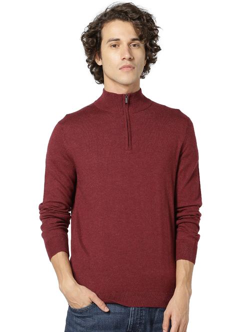maroon solid pullover - 17496054 - Very Small Image - 1