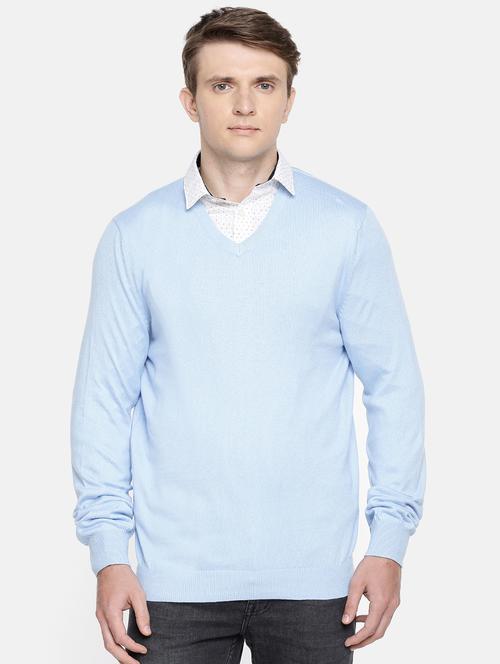 light blue solid pullover - 17496094 - Very Small Image - 1