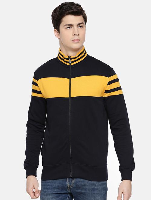 black color block cut & sew sweatshirt - 17496117 - Very Small Image - 1