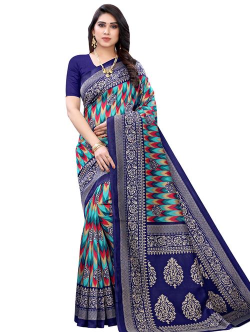 ikat printed saree with blouse - 17496681 - Very Small Image - 1