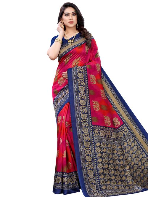 conversational printed saree with blouse - 17496687 - Very Small Image - 1