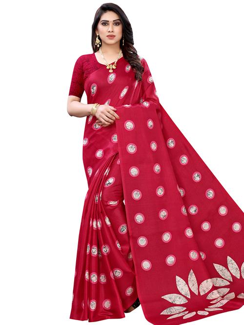 geometrical printed saree with blouse - 17496699 - Very Small Image - 1