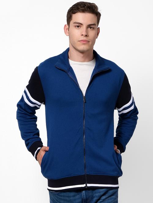 blue color block cut & sew sweatshirt - 17496771 - Very Small Image - 1