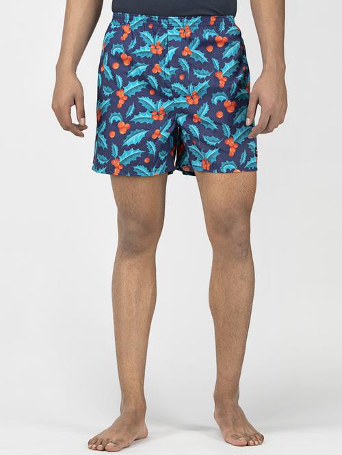 navy blue printed boxer - 17496879 - Very Small Image - 1