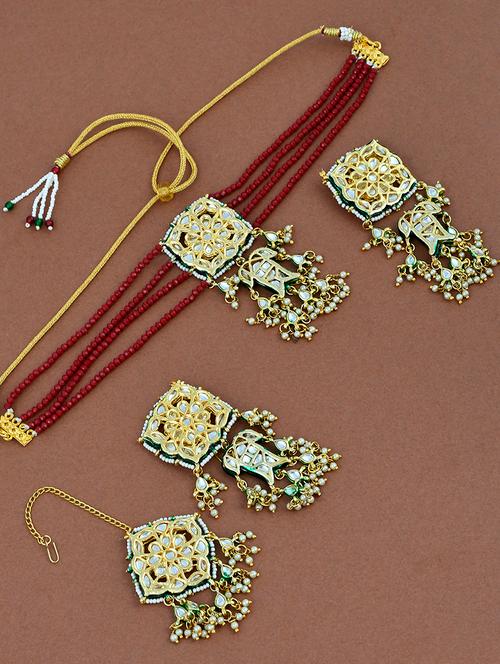 gold brass choker necklace - 17498195 - Very Small Image - 1