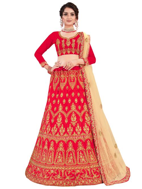 embroidered a-line lehenga - 17498542 - Very Small Image - 1
