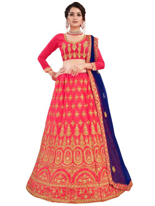 embroidered a-line lehenga - 17498545 - Very Small Image - 1