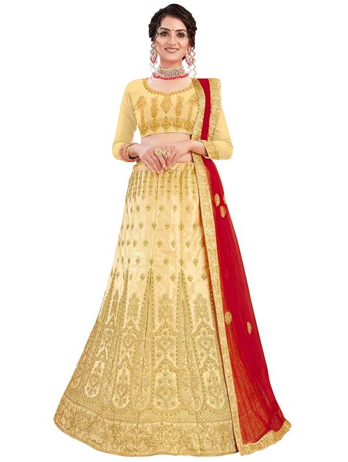embroidered a-line lehenga - 17498546 - Very Small Image - 1