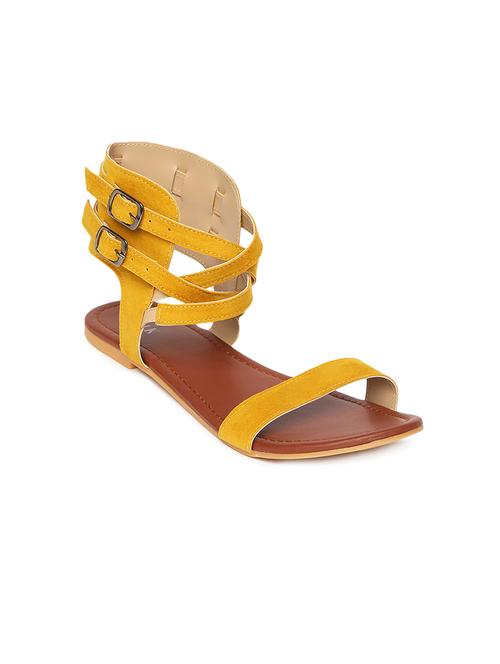 yellow velvet back strap sandals - 17498675 - Very Small Image - 1