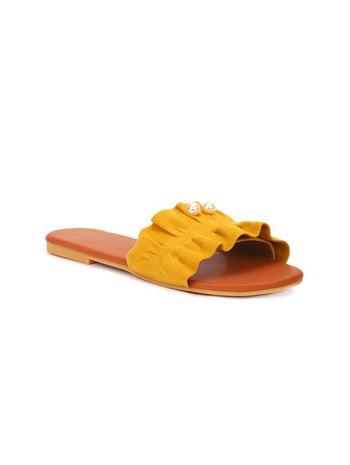 yellow velvet slip on sandals - 17498705 - Very Small Image - 1