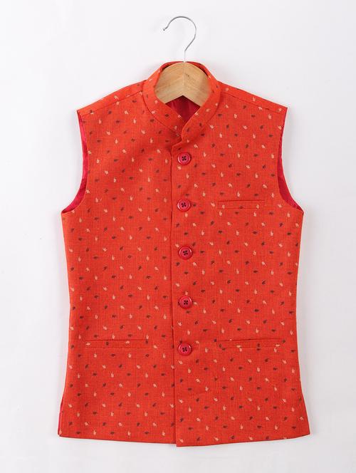 mandarin neck printed jacket - 17498896 - Very Small Image - 1