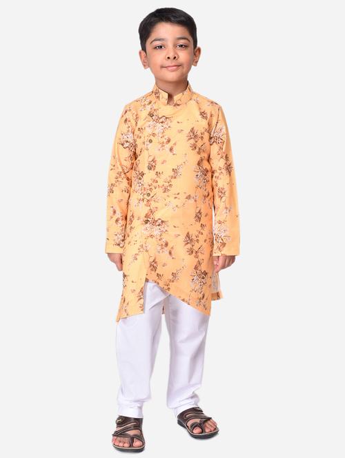 floral kurta with dhoti ser - 17498959 - Very Small Image - 1