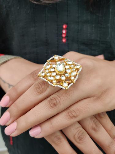 kundan beads ring - 17499054 - Very Small Image - 1