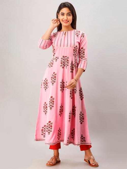 floral anarkali kurta - 17499438 - Very Small Image - 1