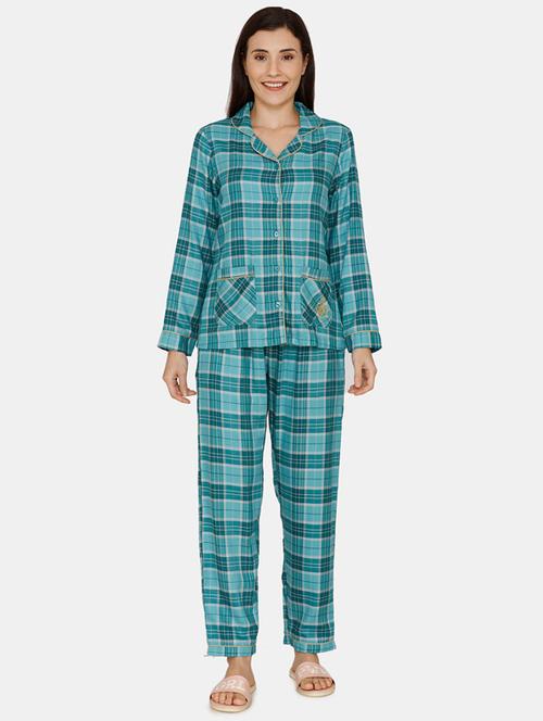 checkered print pyjama nightwear set - 17499495 - Very Small Image - 1