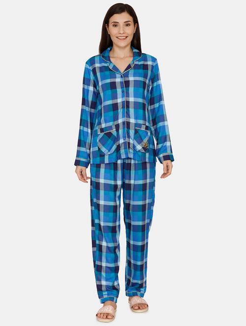 checkered print pyjama nightwear set - 17499496 - Very Small Image - 1
