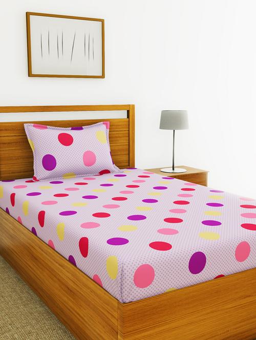 lorena 110tc 100% cotton single bedsheet with 1 pillow cover - soft-finish fabric -2pc set - 17499781 - Very Small Image - 1