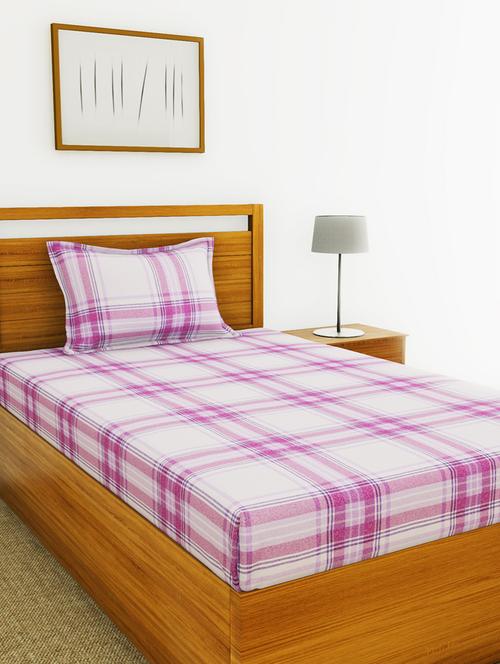 lorena 110tc 100% cotton single bedsheet with 1 pillow cover - soft-finish fabric -2pc set - 17499793 - Very Small Image - 1