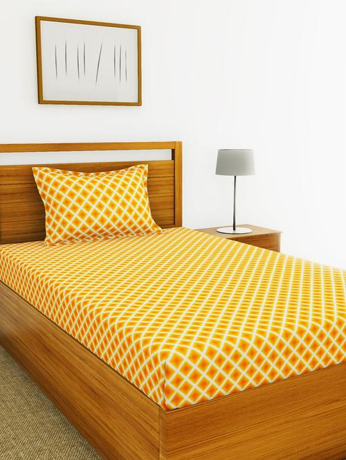 lorena 110tc 100% cotton single bedsheet with 1 pillow cover - soft-finish fabric -2pc set - 17499797 - Very Small Image - 1