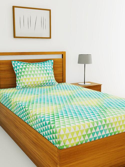 lorena 110tc 100% cotton single bedsheet with 1 pillow cover - soft-finish fabric -2pc set - 17499877 - Very Small Image - 1