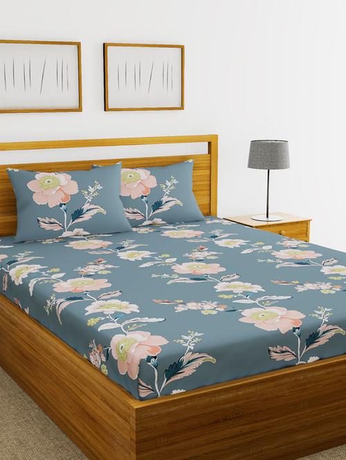 austin 110gsm micro-peached double bedsheet with 2 pillow cover - deep colors & soft-finish fabric -3pc set - 17499909 - Very Small Image - 1