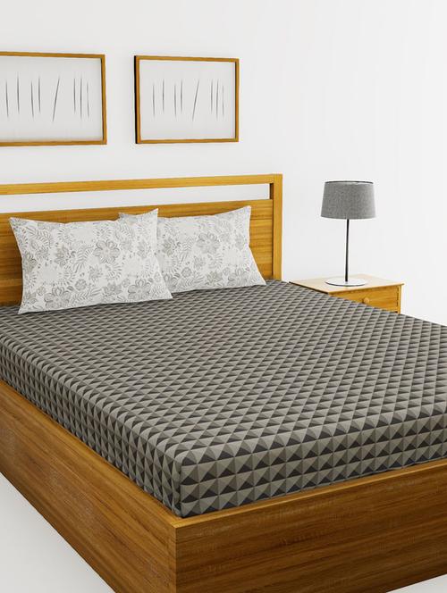 bianca 144tc 100% cotton double bedsheet with 2 pillow cover - mercerized finish -3pc set - 17499928 - Very Small Image - 1