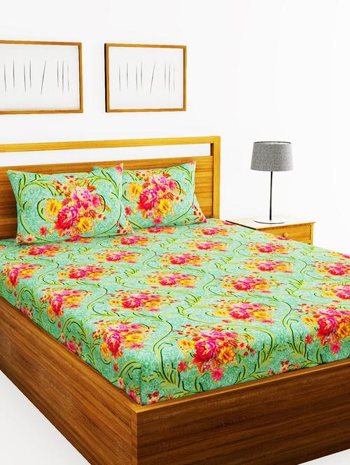 austin 110gsm micro-peached double bedsheet with 2 pillow cover - deep colors & soft-finish fabric -3pc set - 17499935 - Very Small Image - 1