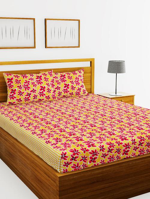 austin 110gsm micro-peached double bedsheet with 2 pillow cover - deep colors & soft-finish fabric -3pc set - 17499936 - Very Small Image - 1