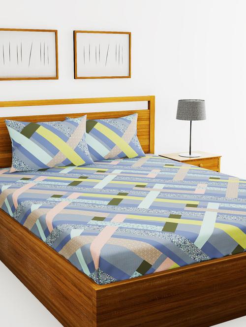 austin 110gsm micro-peached double bedsheet with 2 pillow cover - deep colors & soft-finish fabric -3pc set - 17499941 - Very Small Image - 1
