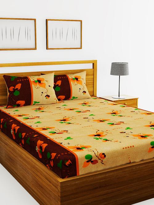 austin 110gsm micro-peached double bedsheet with 2 pillow cover - deep colors & soft-finish fabric -3pc set - 17499942 - Very Small Image - 1