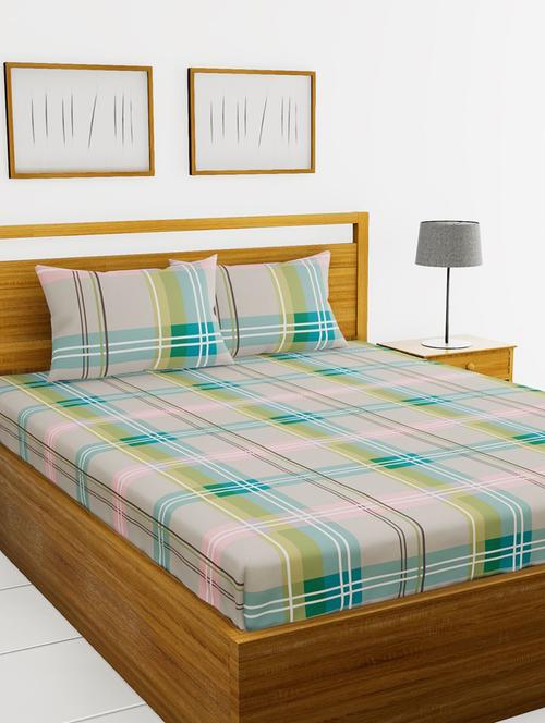 austin 110gsm micro-peached double bedsheet with 2 pillow cover - deep colors & soft-finish fabric -3pc set - 17499949 - Very Small Image - 1