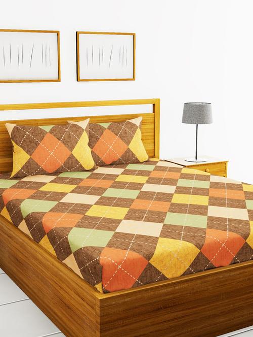 austin 110gsm micro-peached double bedsheet with 2 pillow cover - deep colors & soft-finish fabric -3pc set - 17499955 - Very Small Image - 1